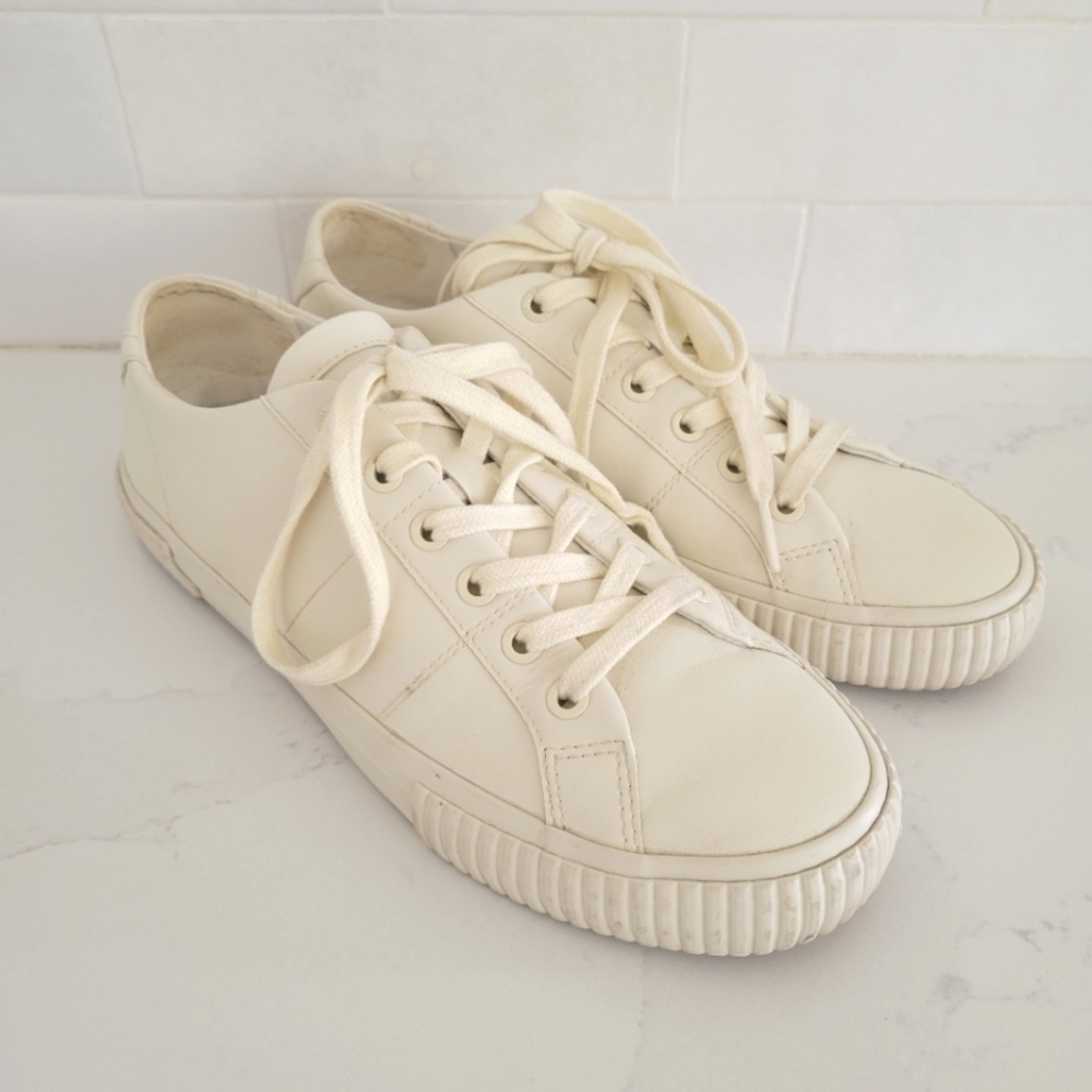Ted Baker Kimiah Sneakers Ecru Cream Ivory Leather Vulcanised Trainer 39.5
